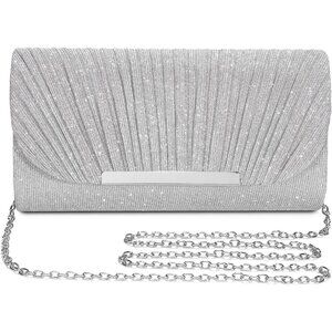 Silver Evening Clutch Bag for Women – Elegant Crossbody & Handbag for Events